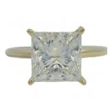 14kt Gold 4.06 ct Princess Cut VS Lab Diamond Ring
