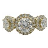 10kt Gold 2.00 ct Round VS Lab Diamond Ring