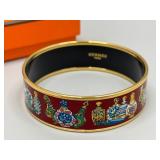 Hermes Enamel Ceramic Motif Bracelet