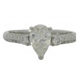 Platinum 1.19 ct Natural Pear Cut VS Diamond Ring