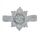 Platinum 1.00 ct Natural Brilliant Diamond Ring