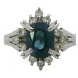 Platinum 1.67 ct Natural Sapphire & Diamond Ring