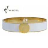 Talidara Wide White Cuff Bracelet