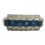 Platinum 1.33 ct Natural Sapphire & Diamond Ring