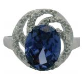Oval 4.17 ct Tanzanite & Diamond Ring