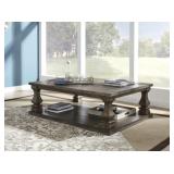 Johnelle XXL 54' Distressed Gray Cocktail  Table