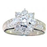 Platinum 1.05 ct Brilliant Natural Diamond Ring