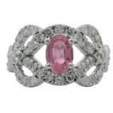 Brilliant 2.08 ct Lab Pink Sapphire & Diamond Ring