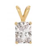 14k Gold Radiant Cut 2.01 ct Lab Diamond Pendant