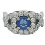 Brilliant 2.07 ct Lab Sapphire & Diamond Ring