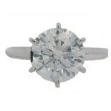 14kt Gold 2.86 ct Round Lab Diamond Solitaire Ring