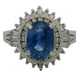 Platinum 2.31 ct Natural Sapphire & Diamond Ring