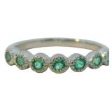 Platinum Natural Columbian Emerald Ring