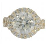 10kt Gold 5.15 ct Round VVS Lab Diamond Ring