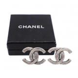 Chanel Coco Mark Silver Clip-on Earrings