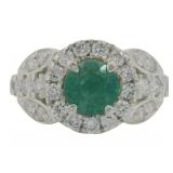 Brilliant 2.02 ct Lab Emerald & Diamond Ring