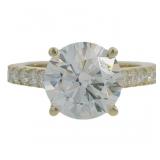 10kt Gold 4.60 ct Round Lab Diamond Ring