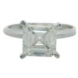 14kt Gold 2.02 ct Asscher Cut VS Lab Diamond Ring