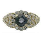 10kt Gold 2.19 ct Lab Alexandrite & Diamond Ring
