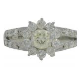 Platinum 1.02 ct Natural Round Cut Diamond Ring