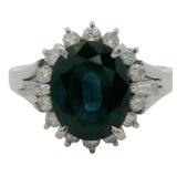 Platinum 2.37 ct Natural Sapphire & Diamond Ring