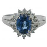 Platinum 1.54 ct Natural Sapphire & Diamond Ring