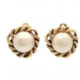 Chanel Pearl Braided Clip-on Earrings