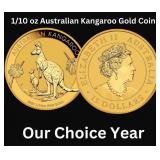 1/10 oz Australian Kangaroo Gold Coin (Year Varies