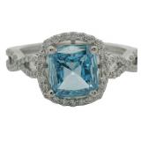 10kt Gold 1.33 ct Fancy Blue Lab Diamond Ring