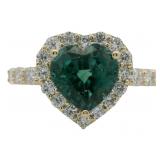 10kt Gold 3.27 ct Lab Alexandrite & Diamond Ring