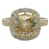 10kt Gold 2.88 ct Yellow Lab Diamond Ring