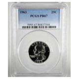 1963 PCGS PR67 Washington Silver