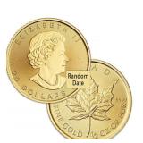 1/2 oz Gold Maple Leaf (Year Varies - Sealed )
