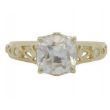10k Gold 2.07 ct Cushion Lab Diamond Ring