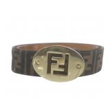 Fendi Zucca Canvas Logo Buckle Belt