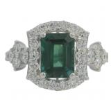 10kt Gold 3.03 ct Lab Alexandrite & Diamond Ring