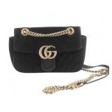 Gucci GG Marmont Velour Chain Shoulder Bag
