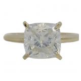 14kt Gold 2.96 ct VS Cushion Cut Lab Diamond Ring