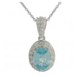 .3Natural 2.00 ct Blue & White Zircon Necklace