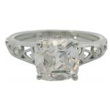 10k Gold 2.24 ct Cushion Cut Lab Diamond Ring