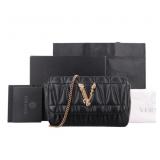 Versace Virtus Leather Shoulder Bag