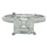 14kt Gold 2.02 ct Asscher Cut VS Lab Diamond Ring