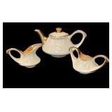 USA Mid Century 22k Gold Trim Pearlescent Tea Set