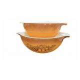 2 pc Old Orchard Pyrex Mixing Bowls