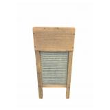 Vintage Wooden Washboard With Glass Scrubbing