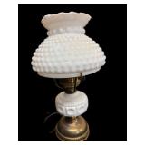 Milk Glass Hobnail Lamp