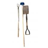 (3) PCS Estate Tools- Hoe, Shovel, Garden Rake
