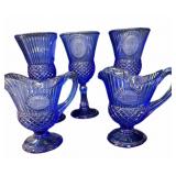(5) Pc Blue Fostoria