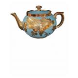 English Teal & Gold Teapot