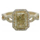 10kt Gold 1.42 ct Yellow VS Lab Diamond Ring